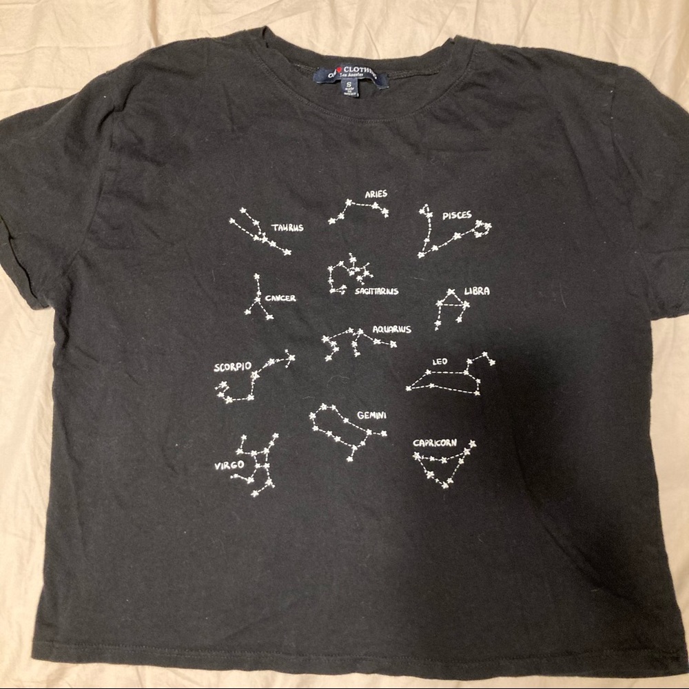 Black astrology sign Crop top